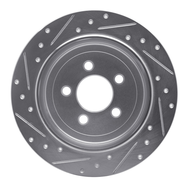 Dodge Nitro Brake Rotor (1) - Rear Left - R1 Concepts - Drilled & Slotted - Silver - `07-`12